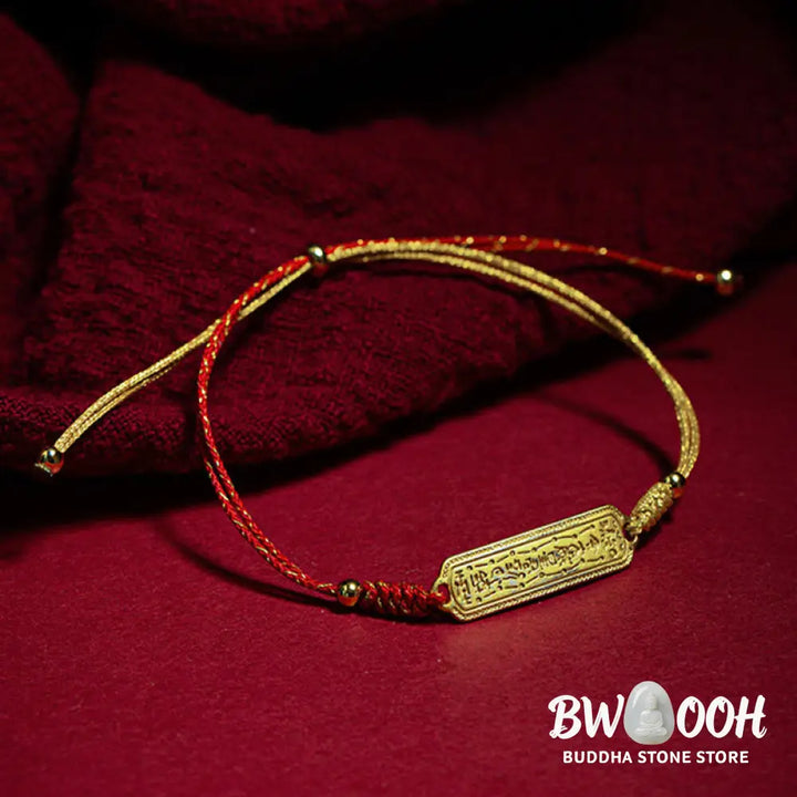 Buddha Stones 14K Gold-plated Copper Amulet Protection Red Golden Rope Bracelet - BWOOOH - 14-17cm - Bracelet
