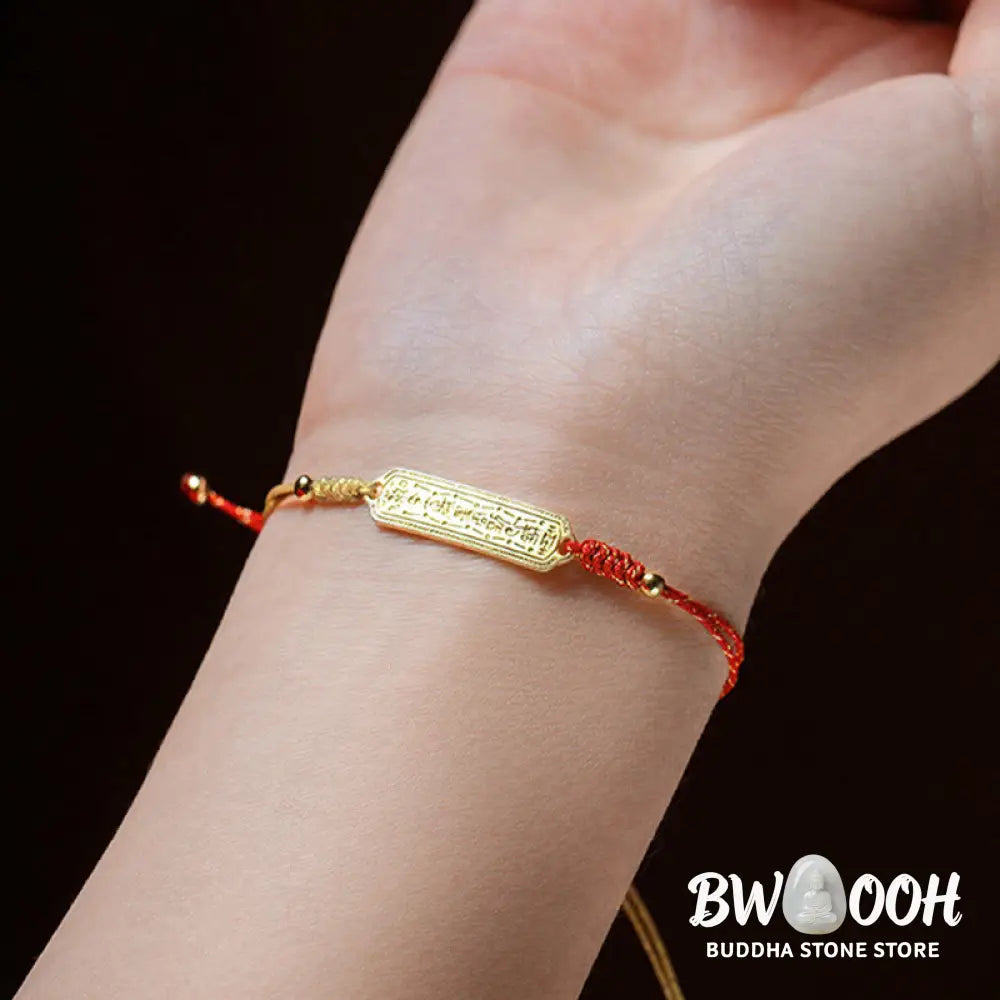 Buddha Stones 14K Gold-plated Copper Amulet Protection Red Golden Rope Bracelet - BWOOOH - 14-17cm - Bracelet