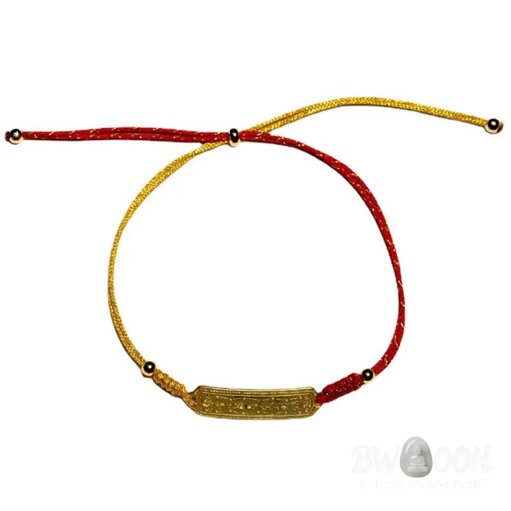 Buddha Stones 14K Gold-plated Copper Amulet Protection Red Golden Rope Bracelet - BWOOOH - 14-17cm - Bracelet