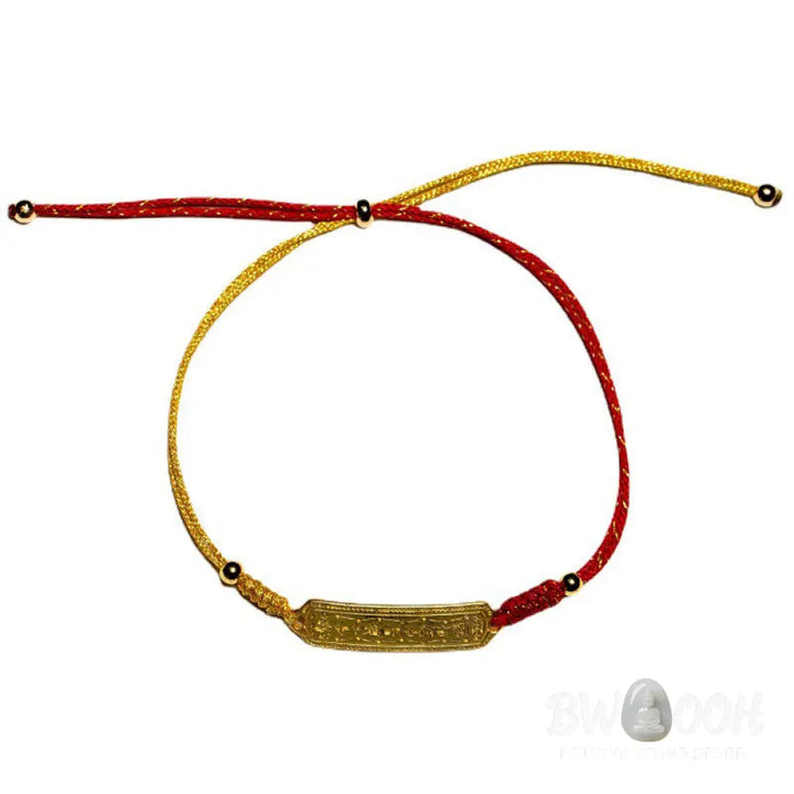Buddha Stones 14K Gold-plated Copper Amulet Protection Red Golden Rope Bracelet - BWOOOH - 14-17cm - Bracelet