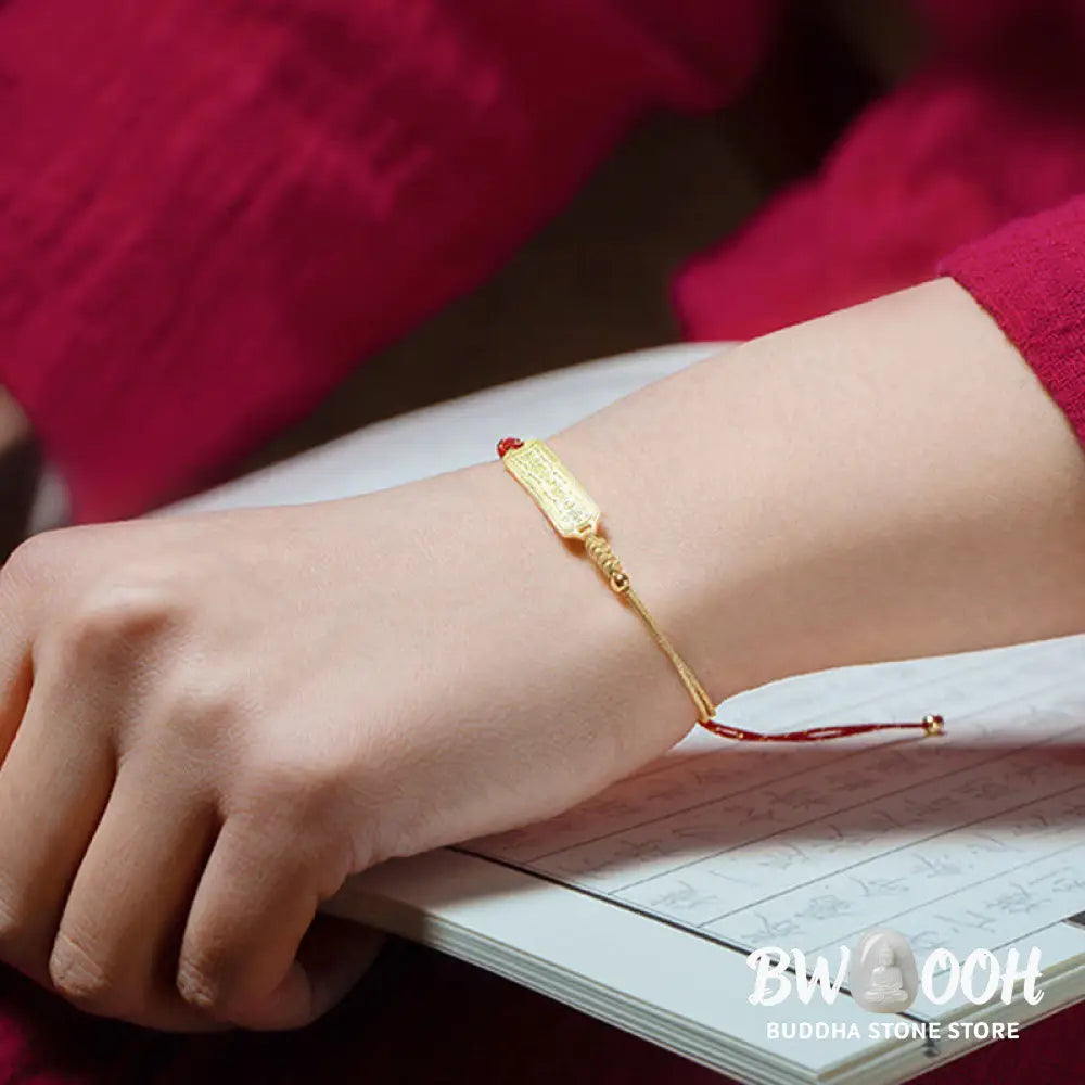 Buddha Stones 14K Gold-plated Copper Amulet Protection Red Golden Rope Bracelet - BWOOOH - 14-17cm - Bracelet