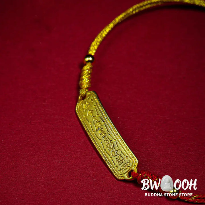 Buddha Stones 14K Gold-plated Copper Amulet Protection Red Golden Rope Bracelet - BWOOOH - 14-17cm - Bracelet