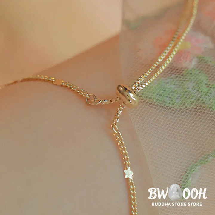 Buddha Stones 14k Gold Plated Green Chalcedony Maple Leaf Courage Strength Bracelet - BWOOOH - Green