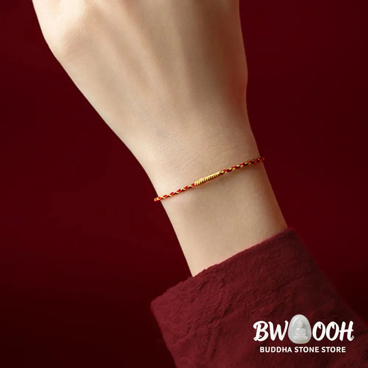 BWOOOH 14K Gold Plated Handmade Red Gold Rope King Kong Knot Braided Luck Bracelet | spiritual healing bracelet