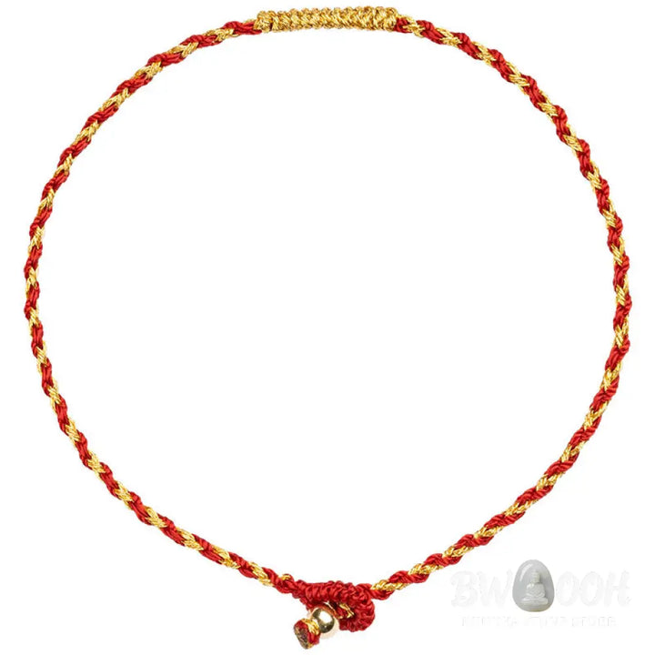 BWOOOH 14K Gold Plated Handmade Red Gold Rope King Kong Knot Braided Luck Bracelet | spiritual healing bracelet