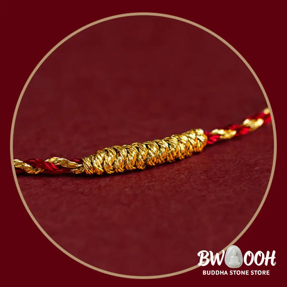 BWOOOH 14K Gold Plated Handmade Red Gold Rope King Kong Knot Braided Luck Bracelet | spiritual healing bracelet