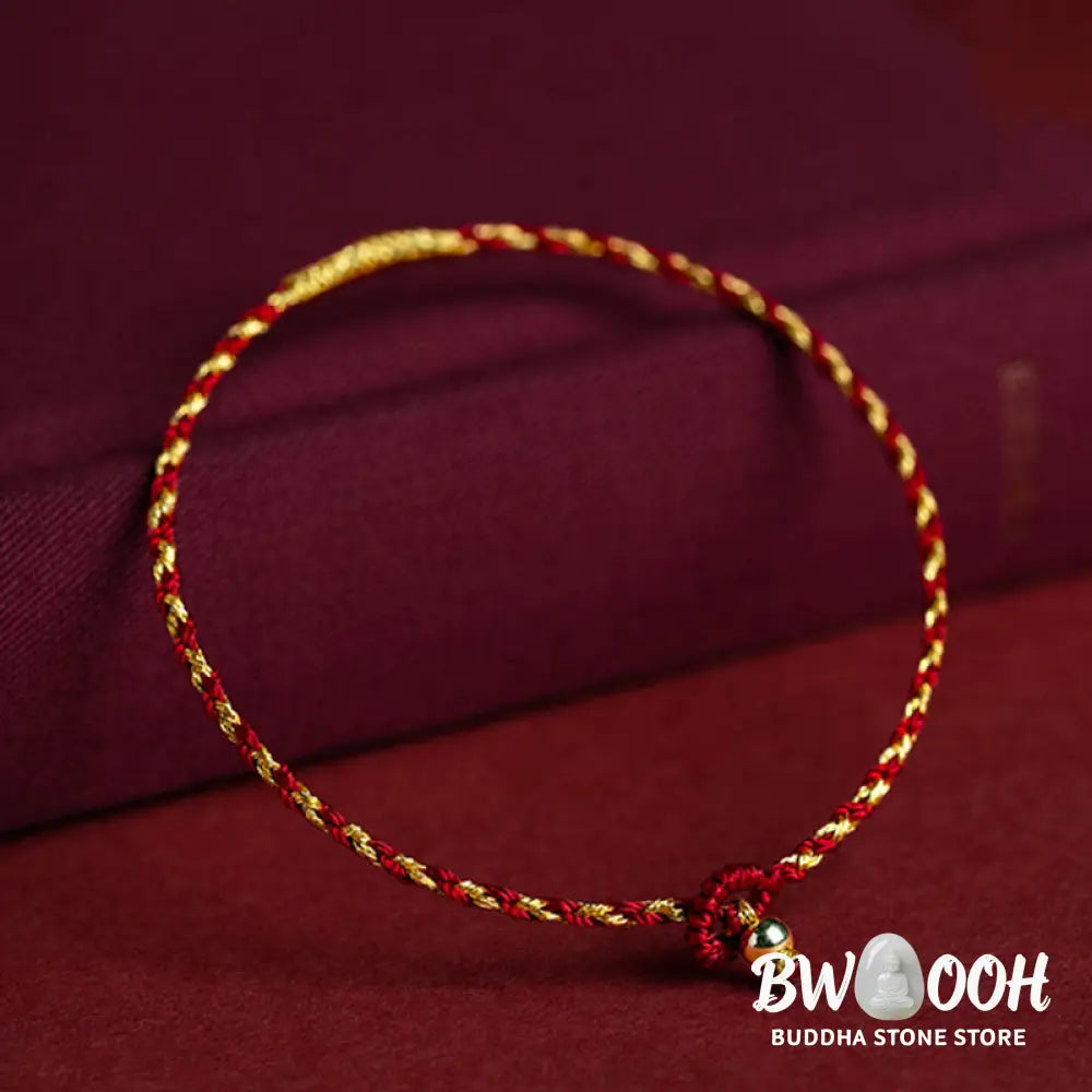 BWOOOH 14K Gold Plated Handmade Red Gold Rope King Kong Knot Braided Luck Bracelet | spiritual healing bracelet