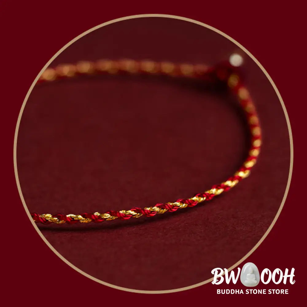 BWOOOH 14K Gold Plated Handmade Red Gold Rope King Kong Knot Braided Luck Bracelet | spiritual healing bracelet