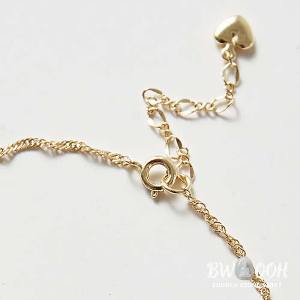 Buddha Stones 14K Gold Plated Hetian Jade Golden Rose Flower Luck Chain Bracelet - BWOOOH