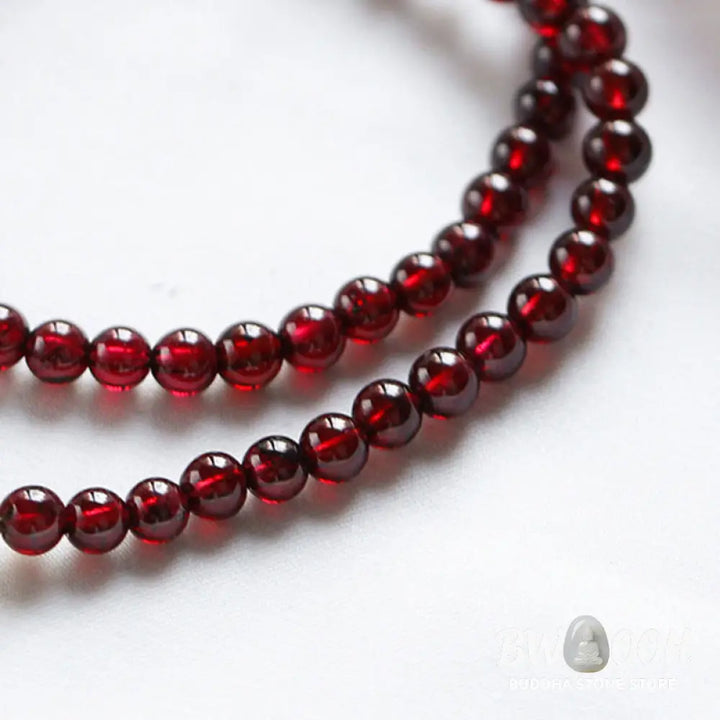 Buddha Stones 14K Gold Plated Natural Garnet Strawberry Quartz Stability Double Wrap Bracelet - BWOOOH