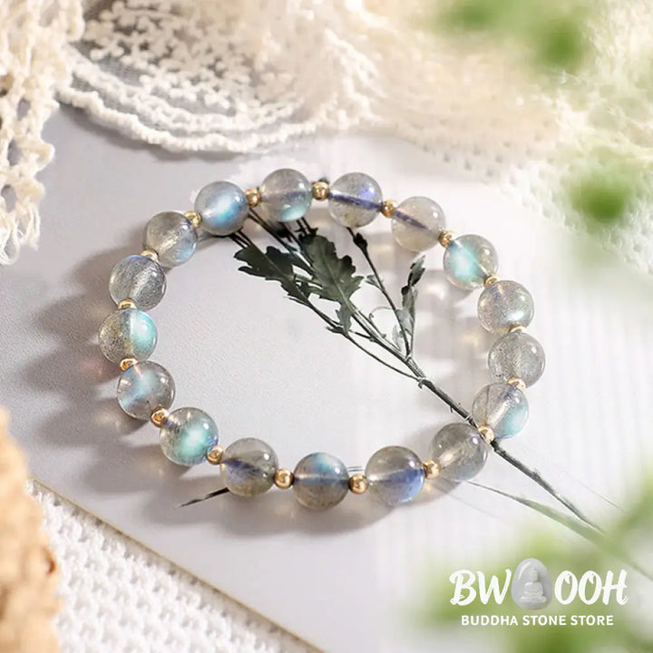 Buddha Stones 14k Gold Plated Natural Moonstone Healing Love Bracelet - BWOOOH - Bracelet
