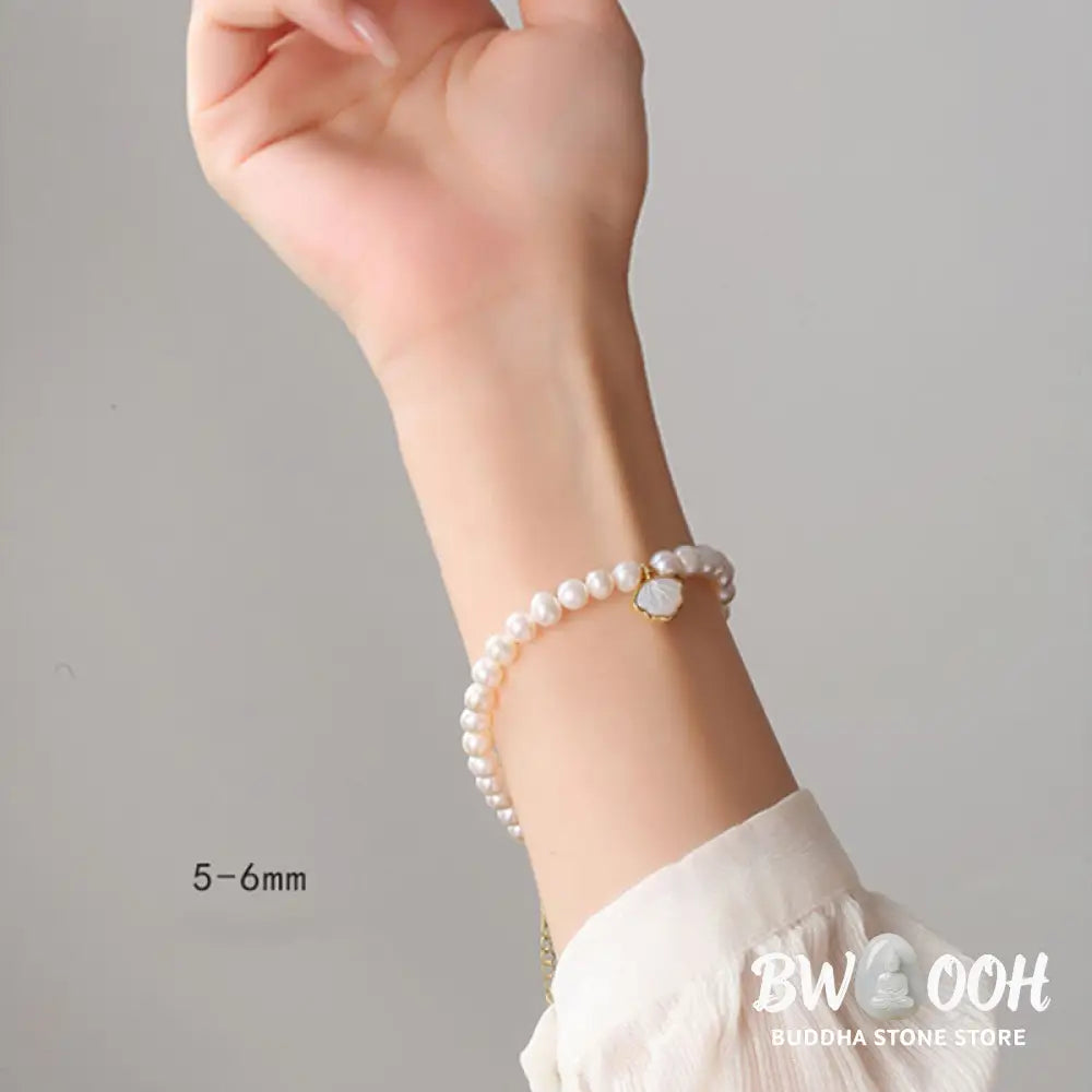 BWOOOH 14K Gold Plated Natural Pearl Crystal Shell Charm Bead Bracelet | spiritual healing bracelet