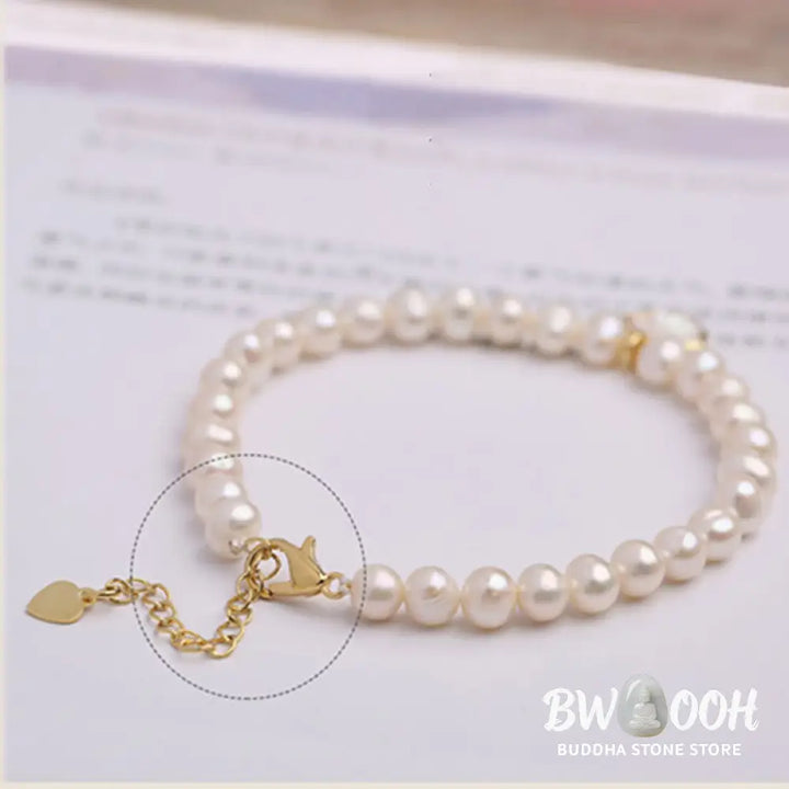 BWOOOH 14K Gold Plated Natural Pearl Crystal Shell Charm Bead Bracelet | spiritual healing bracelet