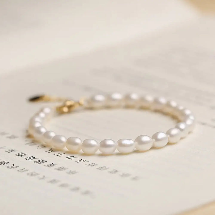 BWOOOH 14K Gold Plated Natural Pearl Crystal Shell Charm Bead Bracelet | spiritual healing bracelet