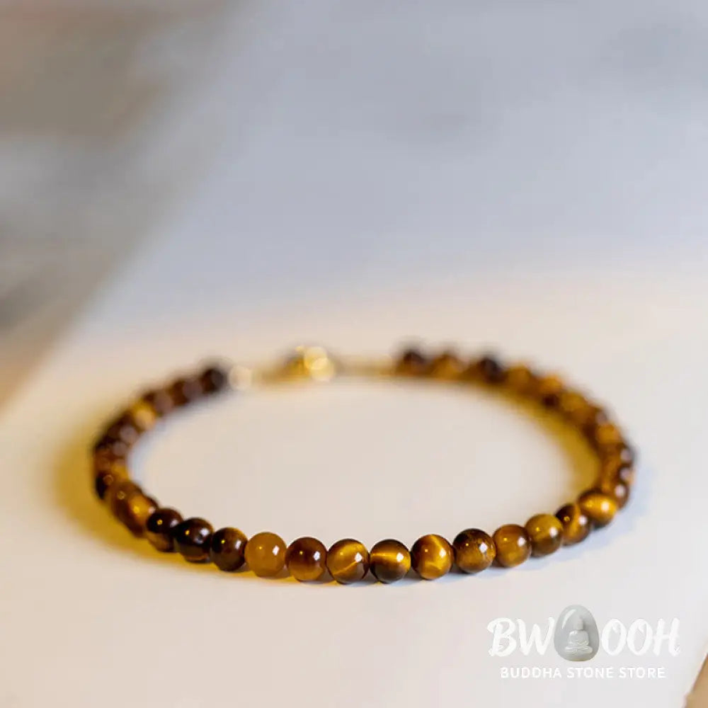 Buddha Stones 14K Gold Plated Natural Tiger Eye Stone Courage Protection Bracelet - BWOOOH - Bracelet
