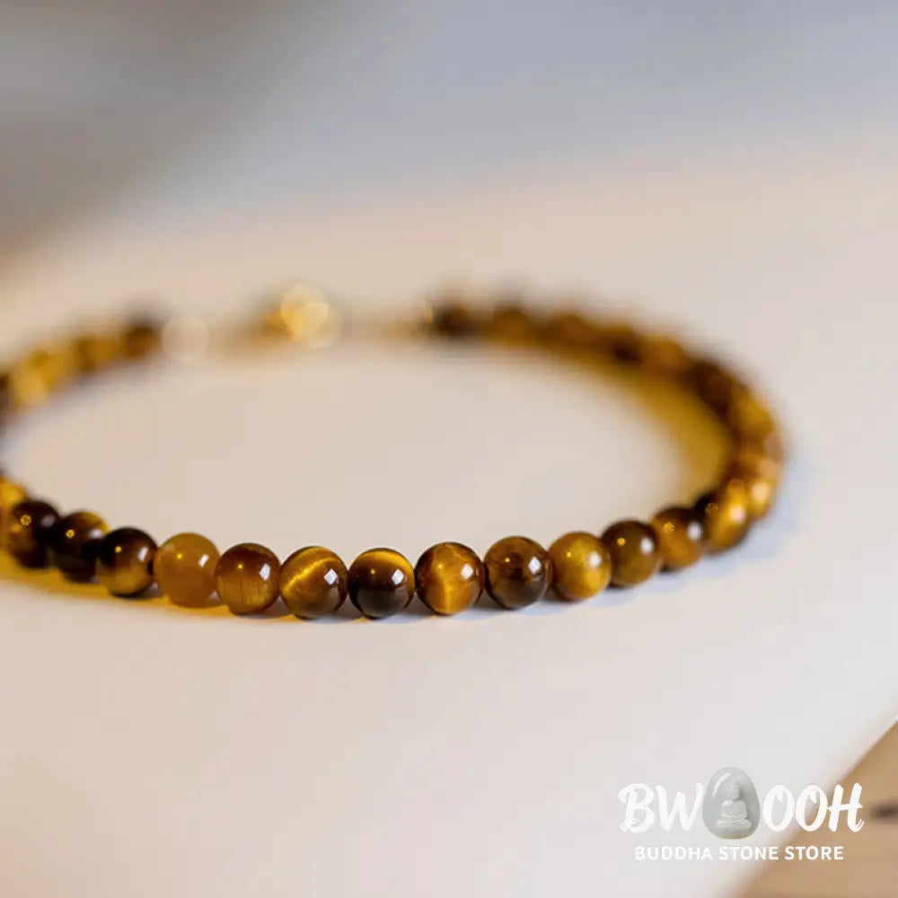 Buddha Stones 14K Gold Plated Natural Tiger Eye Stone Courage Protection Bracelet - BWOOOH - Bracelet