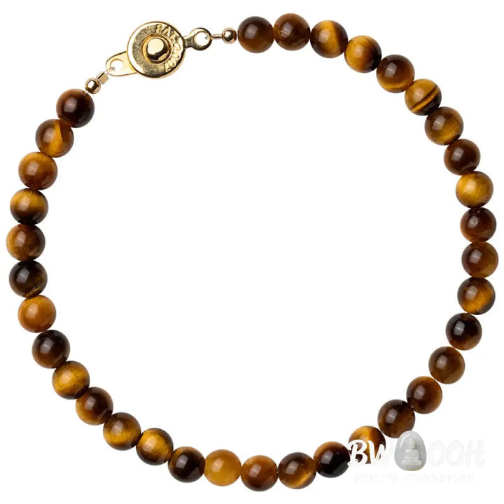 Buddha Stones 14K Gold Plated Natural Tiger Eye Stone Courage Protection Bracelet - BWOOOH - Bracelet
