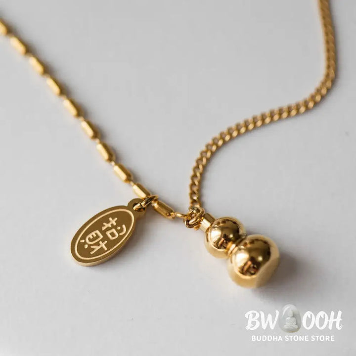 Buddha Stones 18k Gold Plated Copper Lucky Gourd Design Wealth Buckle Anklet - 21-27cm - Anklet