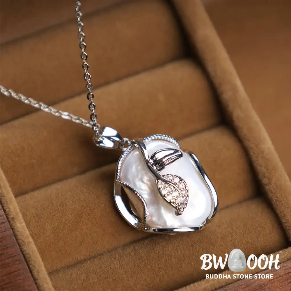 Buddha Stones 18K Gold Plated Copper Natural Baroque Pearl Flower Sincerity Necklace Pendant - BWOOOH - Necklaces &amp;