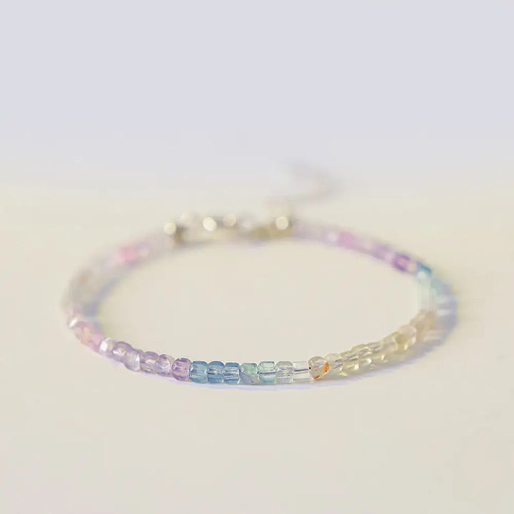 BWOOOH 2.5mm Fluorite Beads Heart Power Bracelet