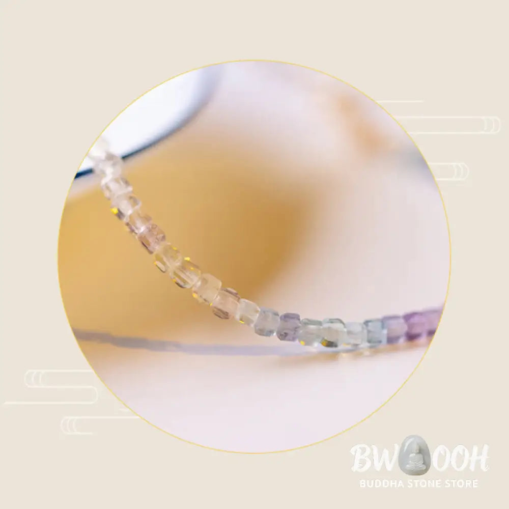 Buddha Stones 2.5mm Fluorite Ultra-thin Beads 14k Gold Plated Copper Heart Power Bracelet - BWOOOH - 2.5mm