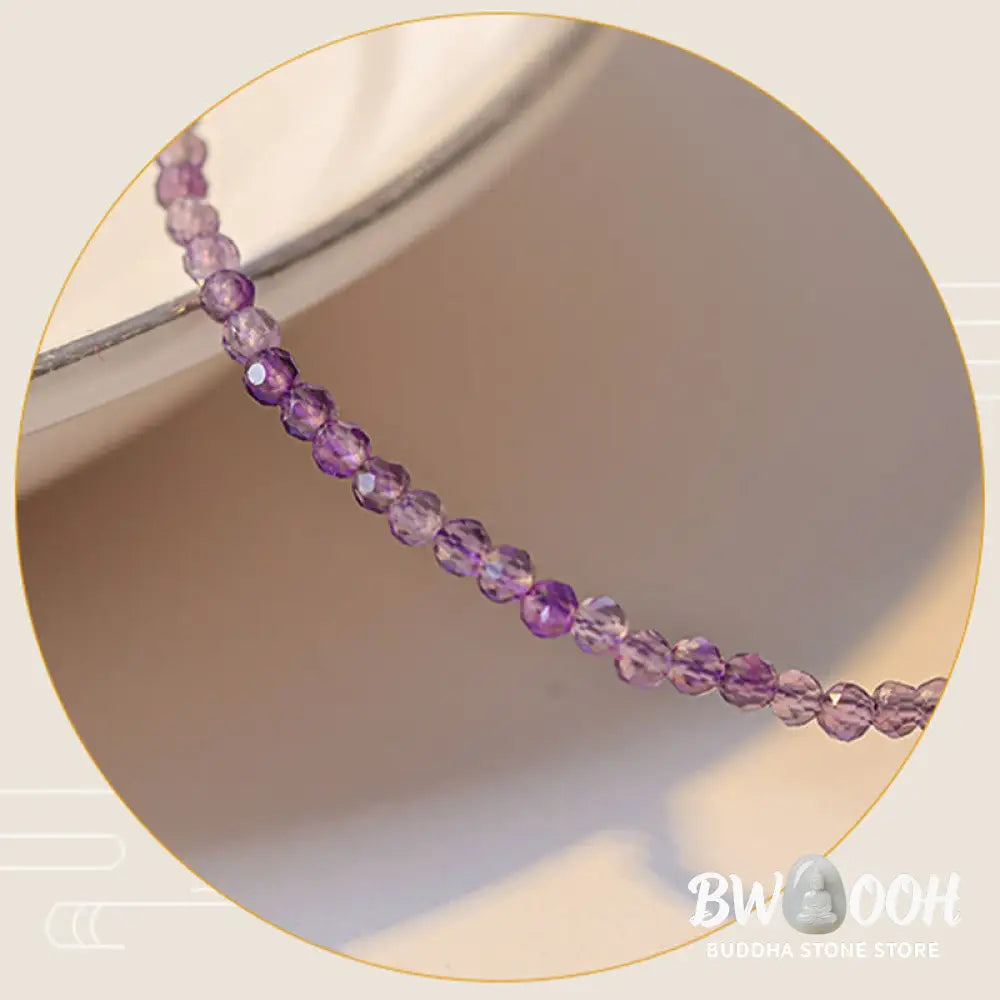 Buddha Stones 2.5mm Natural Amethyst Ultra-thin Beads 14k Gold Plated Copper Inner Peace Bracelet - BWOOOH - Bracelet
