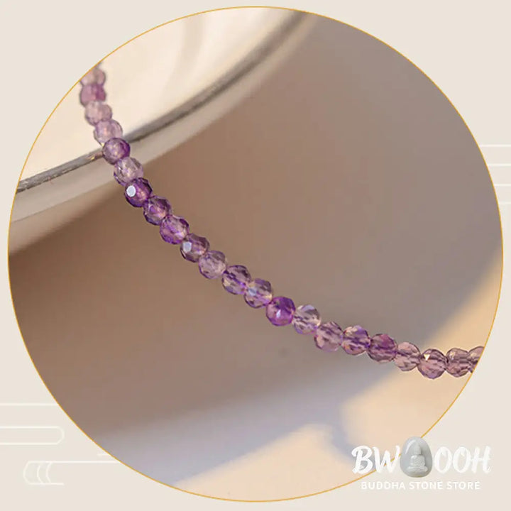 Buddha Stones 2.5mm Natural Amethyst Ultra-thin Beads 14k Gold Plated Copper Inner Peace Bracelet - BWOOOH - Bracelet