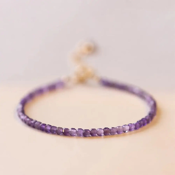 BWOOOH 2.5mm Natural Amethyst Inner Peace Bracelet