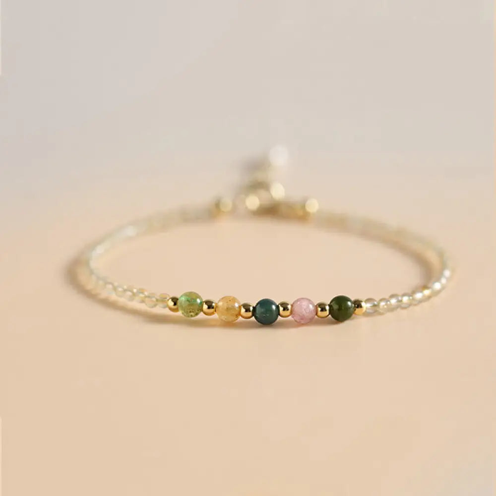 BWOOOH Citrine and Tourmaline Prosperity Bracelet
