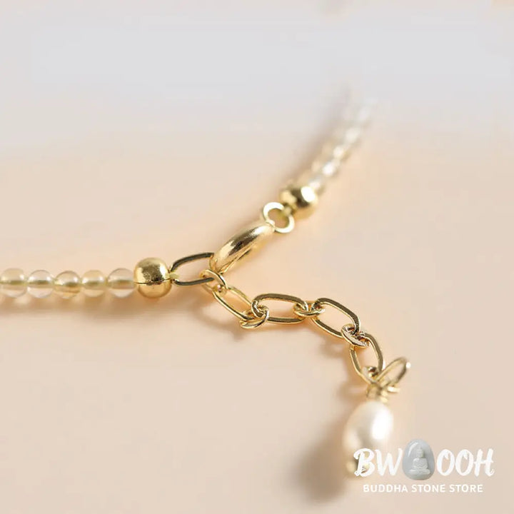 Buddha Stones 2.5mm Ultra-thin Citrine Tourmaline 14K Gold Filled Copper Beads Prosperity Bracelet - BWOOOH