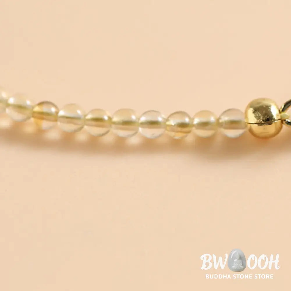 Buddha Stones 2.5mm Ultra-thin Citrine Tourmaline 14K Gold Filled Copper Beads Prosperity Bracelet - BWOOOH