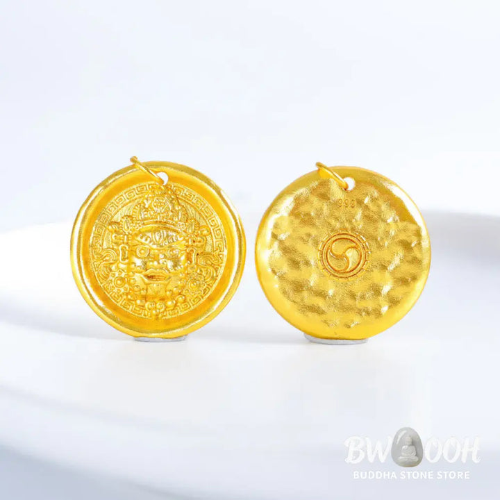 Buddha Stones 24k Gold Plated Brass Yellow Jambhala Prosperity Protection Chain Pendant Necklace - BWOOOH - Yellow