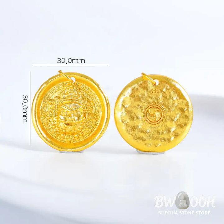 Buddha Stones 24k Gold Plated Brass Yellow Jambhala Prosperity Protection Chain Pendant Necklace - BWOOOH - Yellow