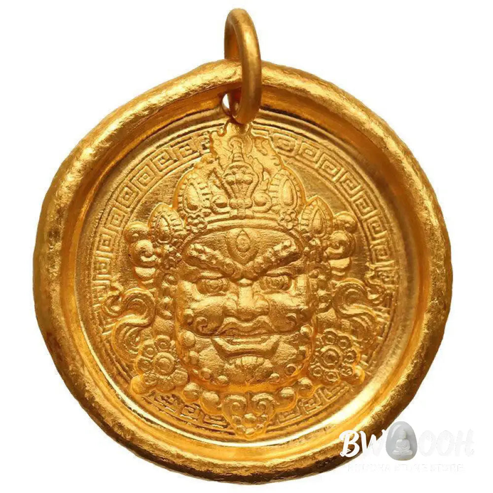 Buddha Stones 24k Gold Plated Brass Yellow Jambhala Prosperity Protection Chain Pendant Necklace - BWOOOH - Yellow