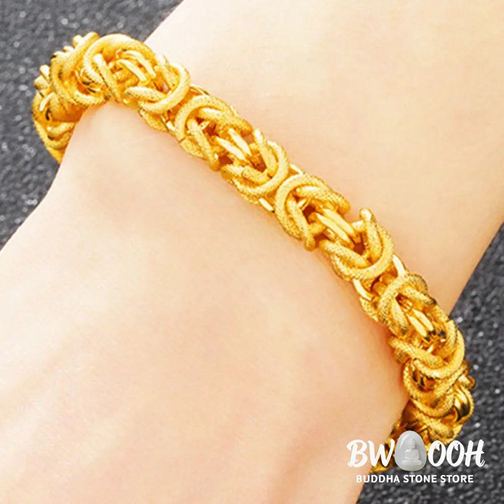 Buddha Stones 24k Gold Plated Double Headed Dragon Protection Bracelet - BWOOOH - Dragon(Luck♥Strength) - Bracelet