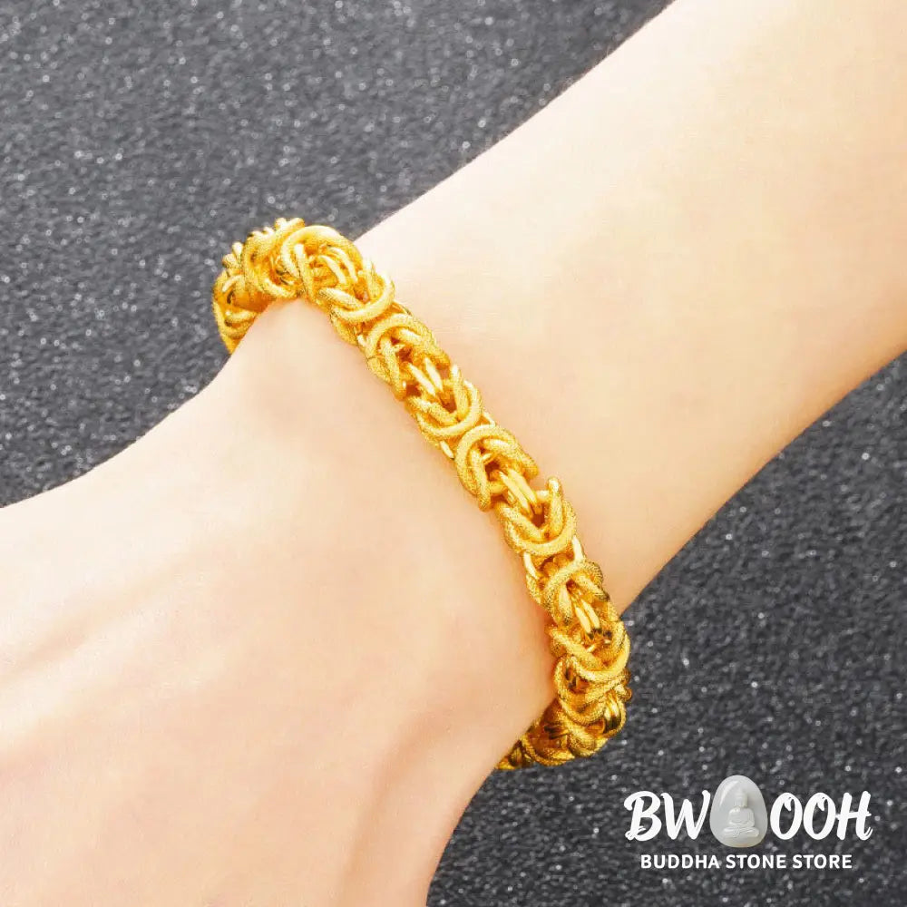 Buddha Stones 24k Gold Plated Double Headed Dragon Protection Bracelet - BWOOOH - Dragon(Luck♥Strength) - Bracelet