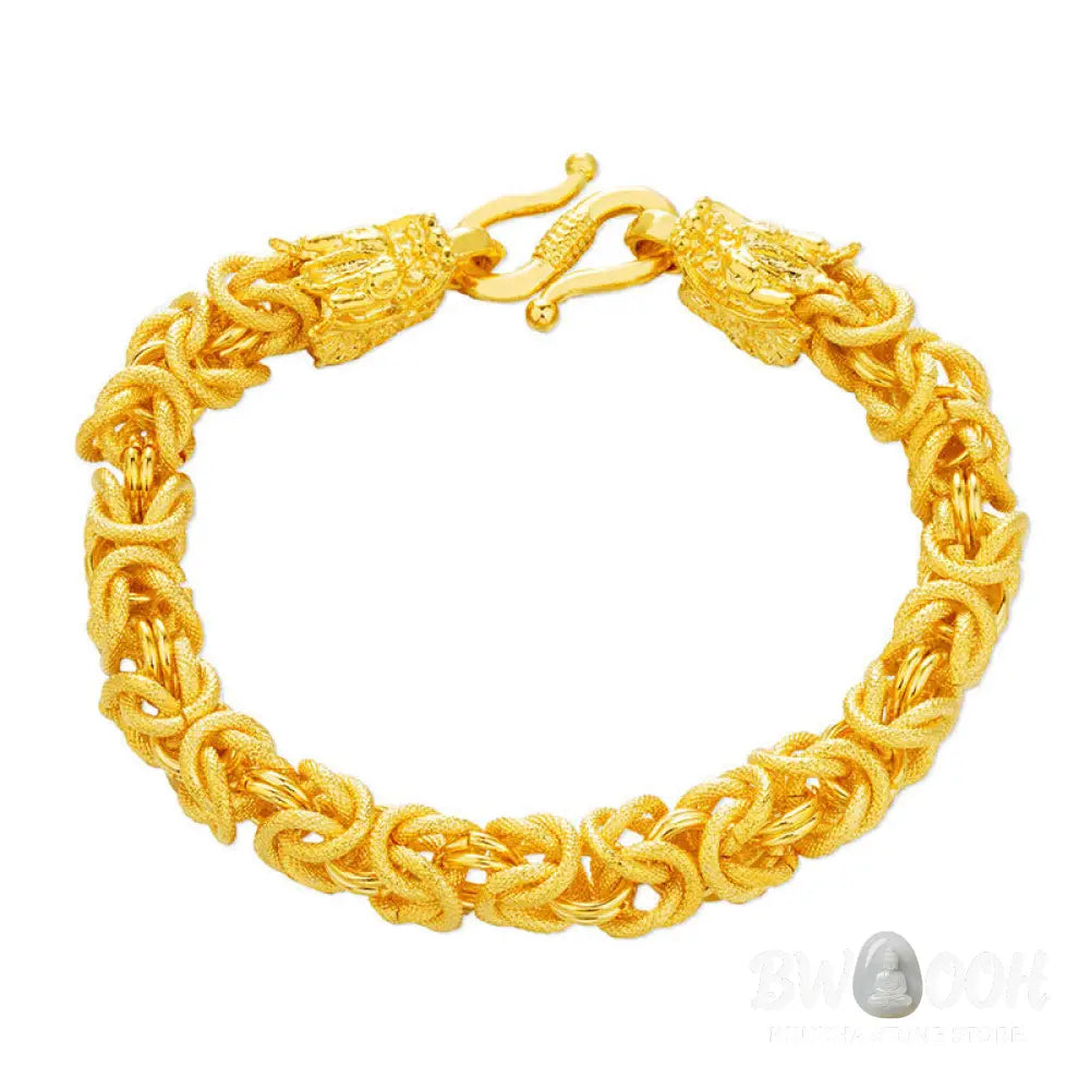 Buddha Stones 24k Gold Plated Double Headed Dragon Protection Bracelet - BWOOOH - Dragon(Luck♥Strength) - Bracelet