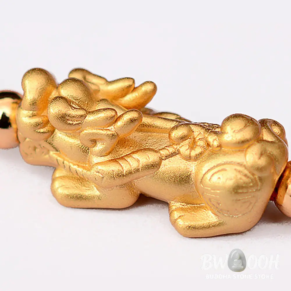 Buddha Stones 24K Gold-Plated PiXiu Luck Red String Bracelet - BWOOOH - Bracelet