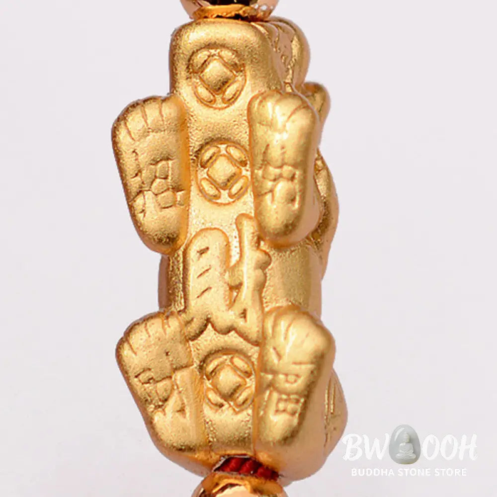 Buddha Stones 24K Gold-Plated PiXiu Luck Red String Bracelet - BWOOOH - Bracelet