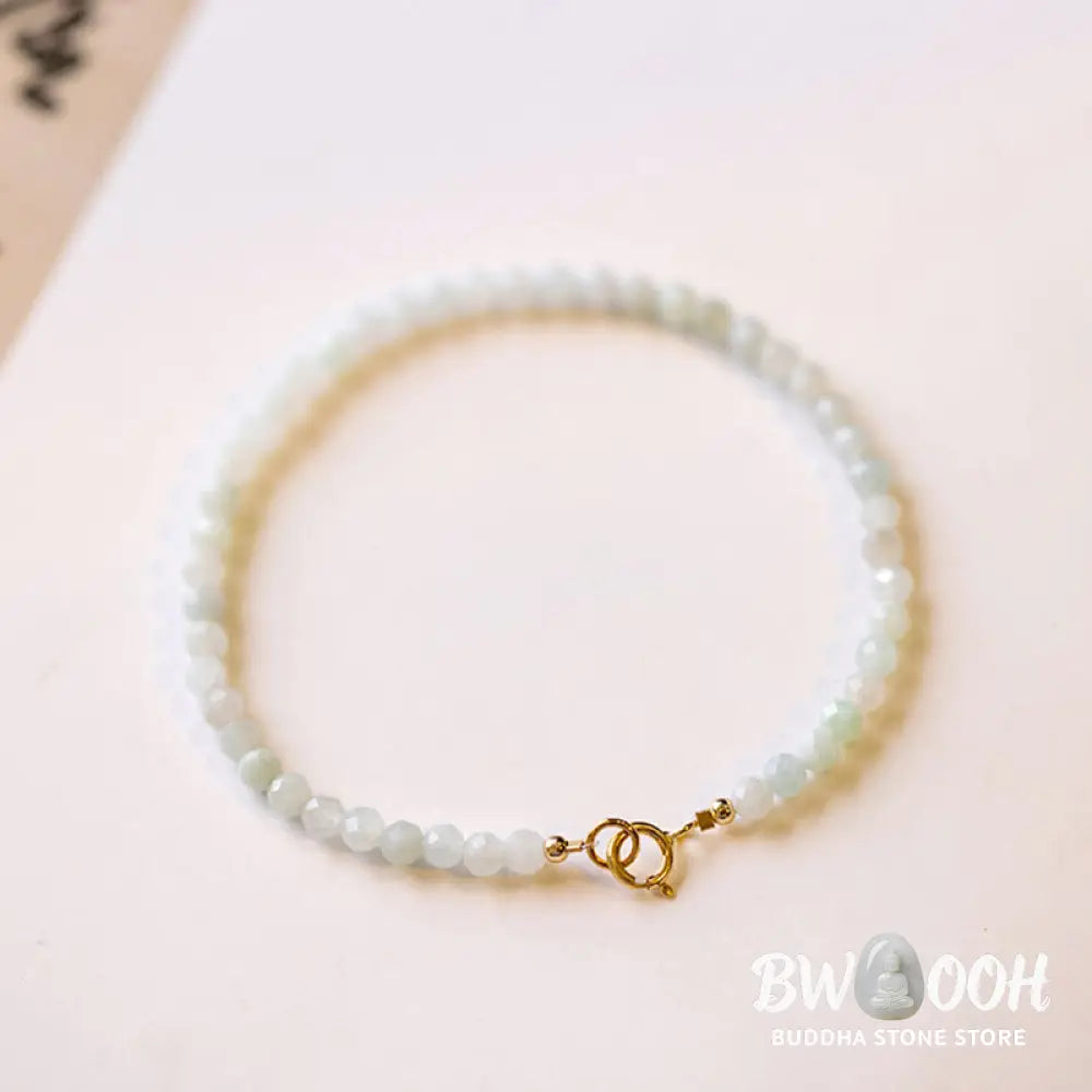 Buddha Stones 2mm Jade Ultra-thin Beads 14k Gold Plated Copper Luck Bracelet - BWOOOH - Bracelet