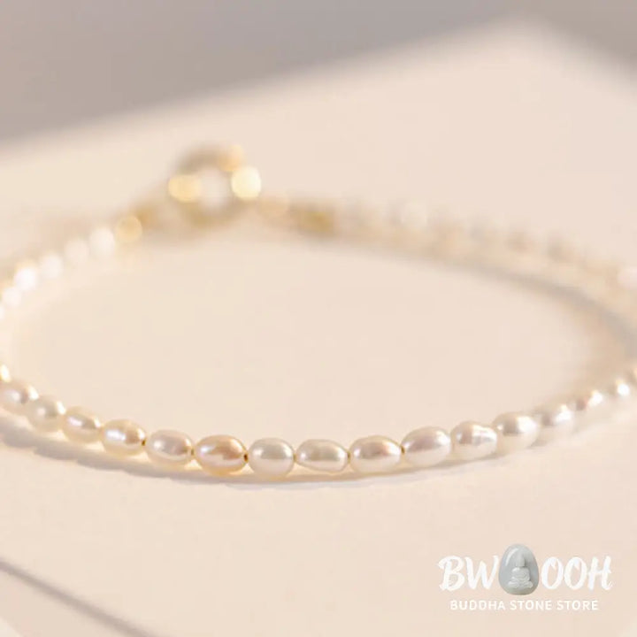 Buddha Stones 2mm Natural Pearl Ultra-thin Beads 14k Gold Plated Copper Wisdom Bracelet - BWOOOH - Bracelet