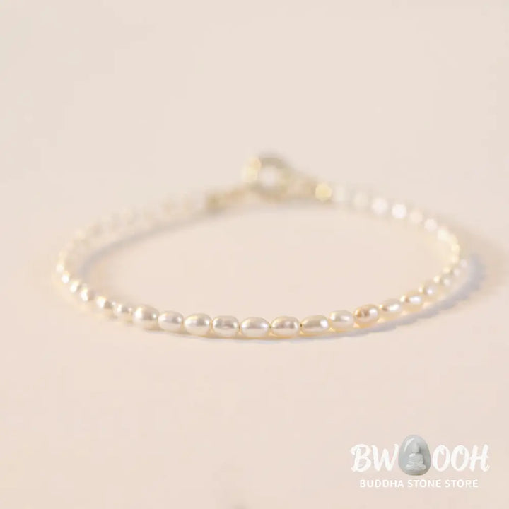 Buddha Stones 2mm Natural Pearl Ultra-thin Beads 14k Gold Plated Copper Wisdom Bracelet - BWOOOH - Bracelet
