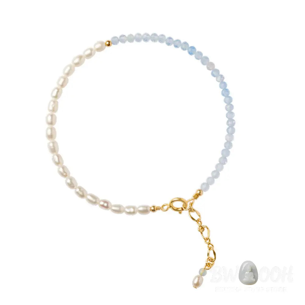 Buddha Stones 2mm Turquoise Pearl Ultra-thin Beads 14k Gold Plated Copper Wisdom Bracelet - BWOOOH - Bracelet