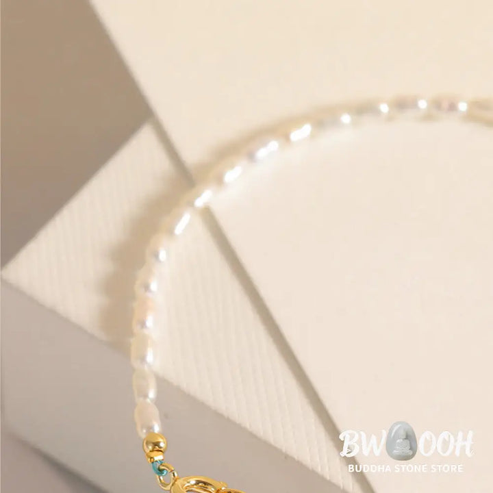 Buddha Stones 2mm Turquoise Pearl Ultra-thin Beads 14k Gold Plated Copper Wisdom Bracelet - BWOOOH - Bracelet