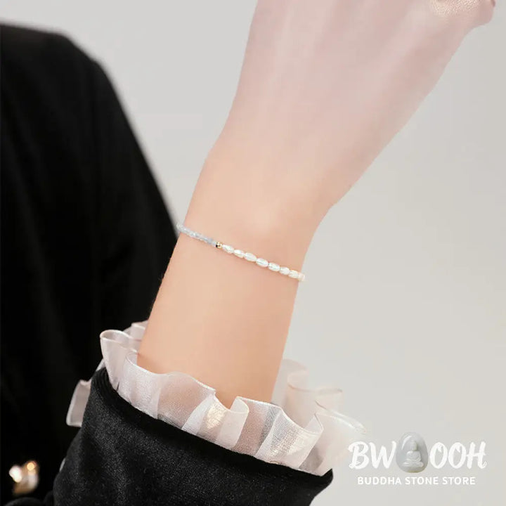 Buddha Stones 2mm Turquoise Pearl Ultra-thin Beads 14k Gold Plated Copper Wisdom Bracelet - BWOOOH - Bracelet