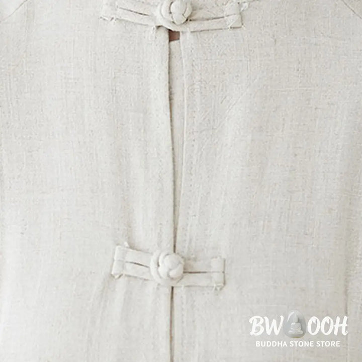 Buddha Stones 2Pcs Chinese Frog Button Design Zen Tai Chi Meditation Clothing Cotton Linen Top Pants Women’s Set