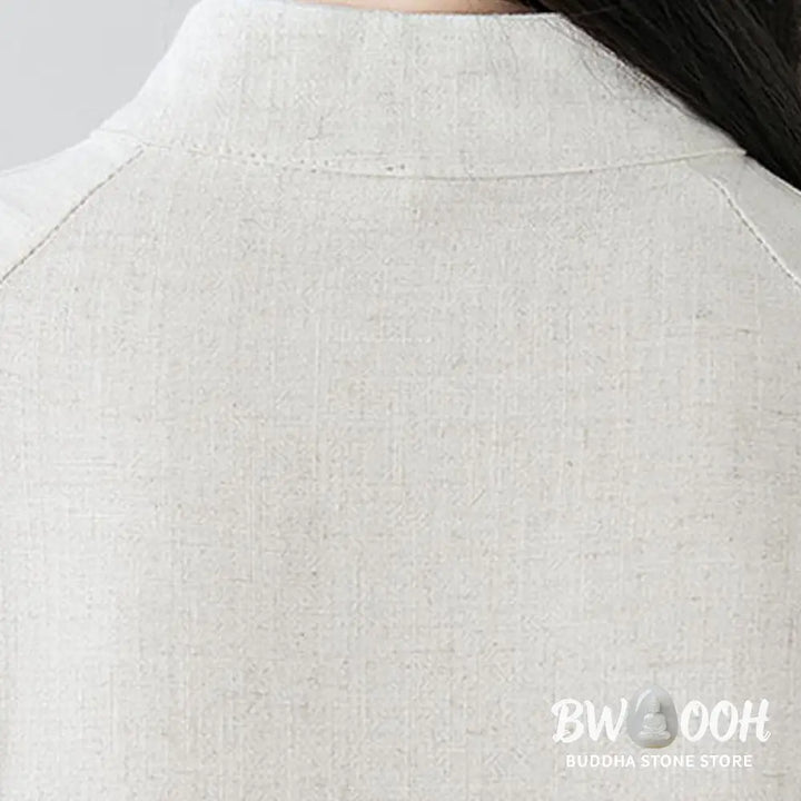 Buddha Stones 2Pcs Chinese Frog Button Design Zen Tai Chi Meditation Clothing Cotton Linen Top Pants Women’s Set