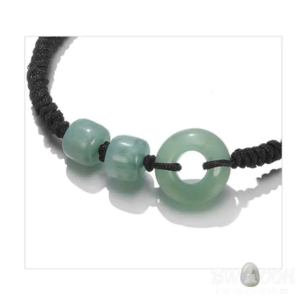 Buddha Stones 2Pcs Green Aventurine White Jade Peace Buckle Luck Braided Couple Bracelet - BWOOOH - Bracelet