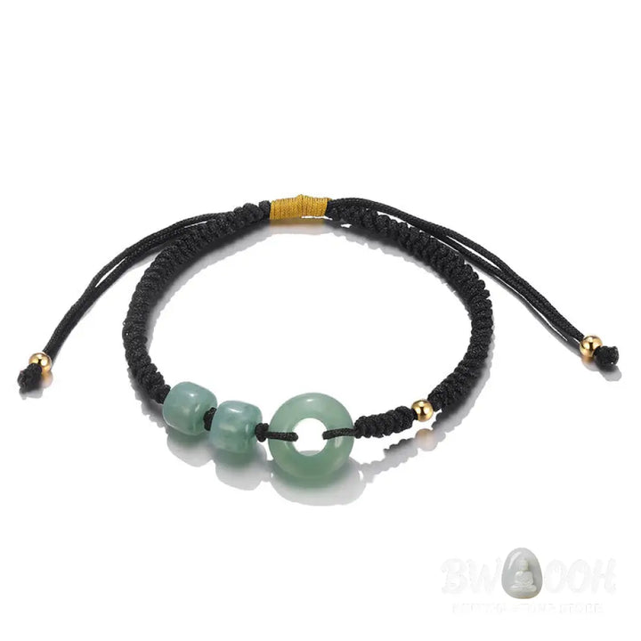 Buddha Stones 2Pcs Green Aventurine White Jade Peace Buckle Luck Braided Couple Bracelet - BWOOOH - Bracelet