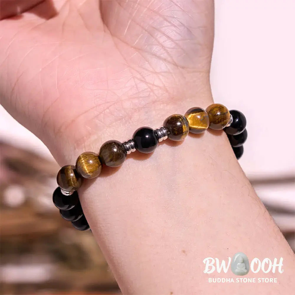 Buddha Stones 2Pcs Hematite Tiger Eye Blue Tiger Eye Powerful Bracelet Set - BWOOOH - Hematite Tiger Eye Blue Tiger